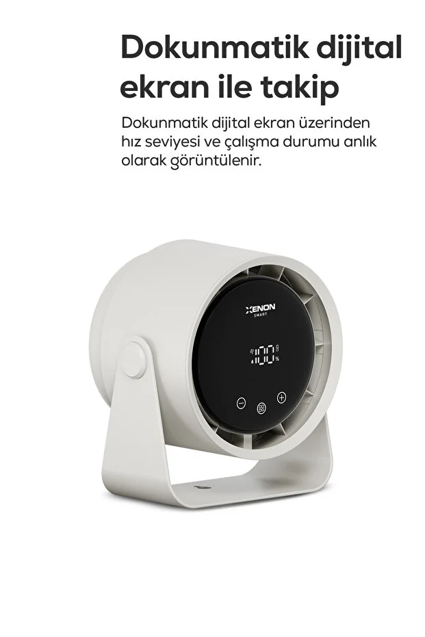 Taşınabilir Masaüstü Fanı | 100 Kademe Kontrol, Şarjlı, Dokunmatik Ekran, 2000mAh, USB-C (X6113)